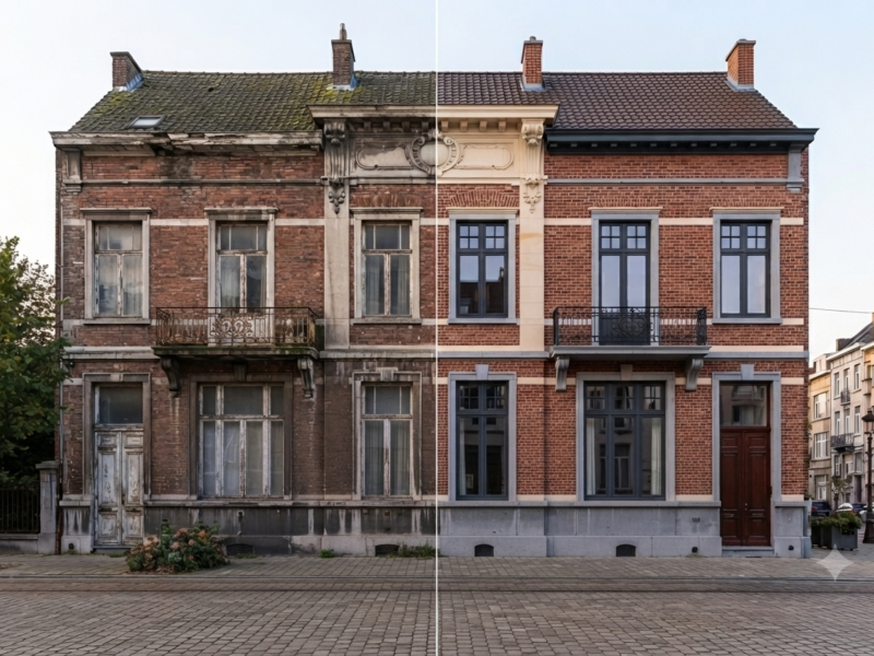 Ravalement de façade à Ixelles