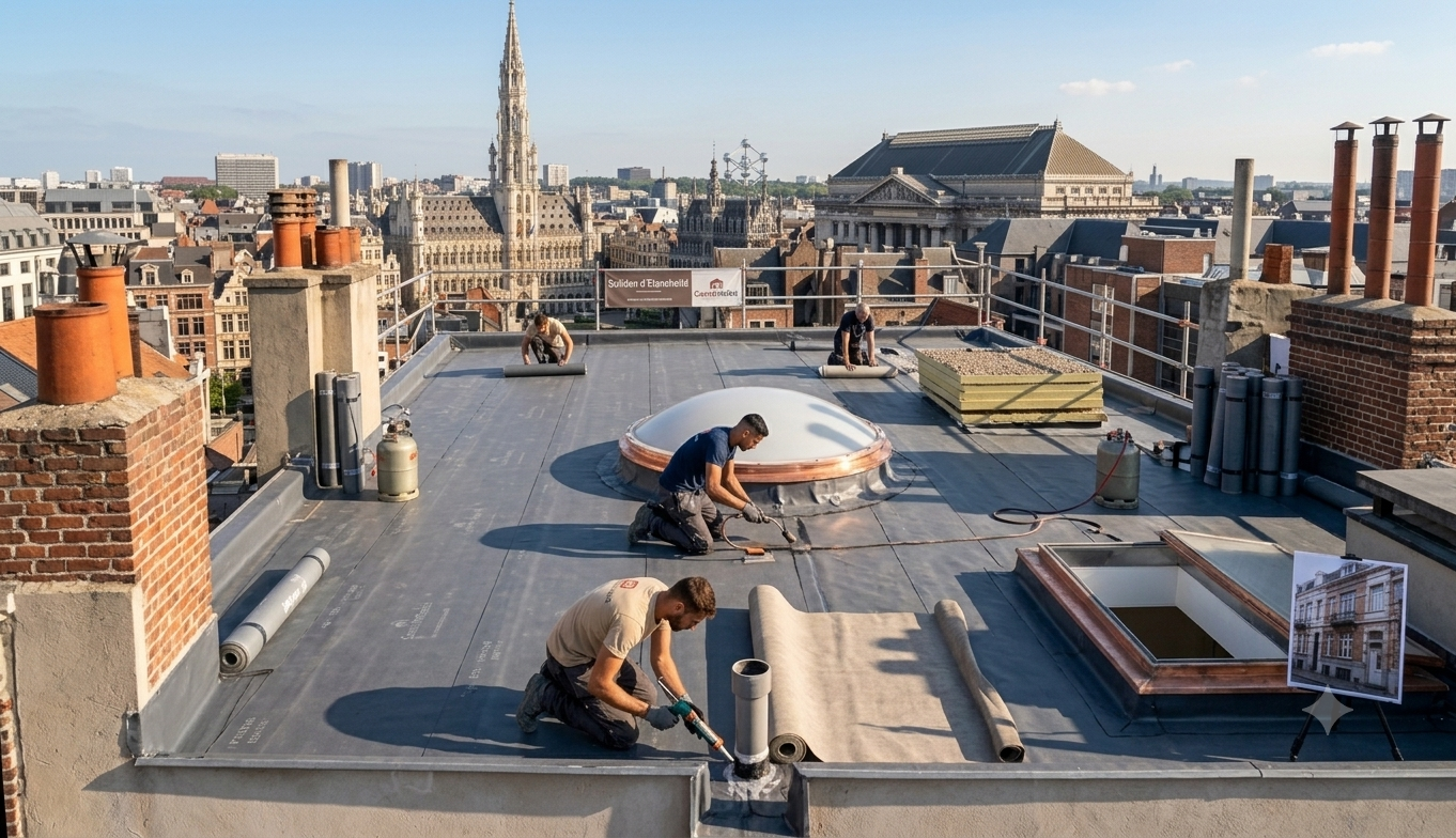 Étanchéité de toiture réalisée par ConstruisToit à Bruxelles